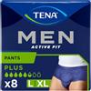 TENA MEN, Boxer Assorbenti per Perdite Urinarie, Elasticizzati, Monouso, per Uomo, Taglia L, 8 Pezzi