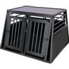 Trasportino per cani Vacation in alluminio con 2 porte 92x97x68 cm
