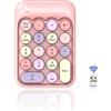 Cuifati Tastierino Numerico Wireless, 18 Tasti Tastierino Numerico Wireless 2.4G, Design Silenzioso Soft Press Touch, Tastierino Numerico USB Carino Colorato, Tastiera Numpad Esterna per (Rosa)