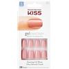KISS Acrylic Gel French Press-On Nails Kit - Ribbons - Unghie Finte Corte, Dual Form Gel Ricostruzione effetto Unghie, Kit con Colla per Unghie Finte Adesive, Corte e leggermente squadrate