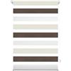 Decorblind | Tenda avvolgibile a doppio strato, senza attrezzi e senza trapano, notte e giorno, colore marrone crema - misura 42 x 180 cm (larghezza x lunghezza), tessuto 39 x 175 - per finestre