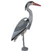 Relaxdays Figura Decorativa a Forma di Airone, Spaventa Aironi, Cenerino, Con Asta, per Laghetto in Giardino, PE, Grigio