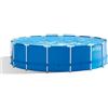 Intex 28242NP - Piscina Fuori Terra Metal Frame Rotonda, Pompa Filtro 3785 L/h, Scaletta, Telo Base e Copertura, 16805 L, Acciaio e PVC, Blu, 457x122 cm