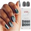KISS Gel Fantasy, Press On, colla per unghie inclusa, 'Dial Me', grigio, forma ovale, contiene 28 chiodi, 2 g di colla, 1 bastoncino per manicure, 1 mini lima