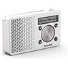 TechniSat DIGITRADIO 1 — radio DAB+ portatile con batteria (DAB, FM, altoparlante, jack per cuffie, memoria preferita, display OLED, piccolo, 1 watt RMS), bianca