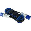 Electraline 62574 Multipresa Outdoor con Spina CEE, 1 Presa CEE + 3 Prese Schuko con tappo IP44, appendibile con 2 Ganci + Elastici Fermacavo, Cavo in gomma 3M, H07RN-F 3G2.5, Campeggio, Caravan, Blu