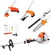 Generico Decespugliatore A Scoppio Multifunzione 4 in 1, 52cc 2 Tempi, con Tagliabordi, Motosega, Tagliasiepi e Tagliaerba, Kit Accessori per Giardinaggio