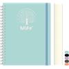 Mlife notebook B5 Foderato, 300pagine quaderno a spirale, copertina rigida in PVC con stampa dell'albero della vita, 100g/M² carta resistente all'inchiostro, per donne, uomini, 17,7x 25cm-blu