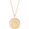 Kritz Collana Donna Disco Rotondo Placcato Oro 18K - Ciondolo Cerchio Sole con Catena Regolabile - Gioielli Regalo per Ragazze (Disco Martellato)