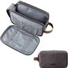 BAGSMART Beauty Case da Viaggio Uomo Donna, Borsa da Toilette con Doppia Apertura A Cerniera, Accessori da toilette Borsa da barba, Borsa per Cosmetici, Tela Grigio, Grande