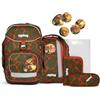 ergobag pack set zaino scolastico ergonomico, zainetto scuola flessibile 6 pezzi prima elementare