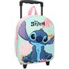 Vadobag DISNEY STITCH Zaino Trolley con immagine 3D - Zainetto per bambini | Scuola | Asilo - Spallacci imbottiti e regolabili - 2 Ruote e Maniglia Estensibile - 32x26x11cm - Colore Rosa e Azzurro