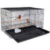 BAKAJI Gabbia Voliera per Uccelli Forma Rettangolare da 77,5 cm in Metallo, ideale per Pappagalli, Parrocchetti, Volatili, con vassoio Scorrevole e Posatoi in Legno, Gabbietta Impilabile (Nero)