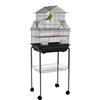PawHut Gabbia per uccelli design casa mangiatoie posatoi 3 porte vaschetta per escrementi estraibile + maniglia per il trasporto 50,5 x 41 x 121 cm nero