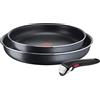 Tefal L15892 Set di padelle Ingenio XL Force da 3 pezzi | 22/26 cm + 1 manico rimovibile | impilabile | rivestimento antiaderente | indicatore di temperatura con segnale termico | grigio/blu