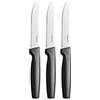 Fiskars Set di coltelli da tavola, 3 pezzi, Functional Form, Acciaio inox/Plastica, Nero, 1057562