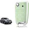 TOOMUME Cover Chiave, Guscio Chiave Adatto per VW Golf 7 Mk7 Polo Jetta Tiguan Touran Seat Leon Fabia Ibiza Skoda Fabia Octavia Superb, Custodia Chiavi Telecomando Copri Chiavi - Flip Key