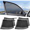 Dhisperares 4 Pezzi Parasole Auto Finestrini, Elastico Copri Finestrini Auto, Universali Tendine Parasole Auto Finestrini Laterali, Anti-Zanzara, Parasole per Finestrino, Adatto Alla Maggior Parte dei Veicoli