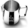 OneChois 350ml Bricco da latte Lattiera per cappuccino in Acciaio Inox Caffè Latte Art Bilance di misurazione di due lati