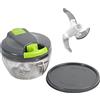 wenco Tritatutto manuale multiplo con cavo a corda, pratico utensile da cucina per tritare in pochi secondi verdure, frutta, erbe e noci, tritatutto a mano da 500 ml