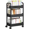 Hugsweet Carrello portaoggetti a 3 livelli su ruote, carrello portaoggetti multiuso con ruote, salvaspazio sotto la scrivania, carrelli mobili per camera da letto, bagno, ufficio (69 x 33 x 22 cm)