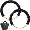 PH PandaHall 2pz Manici per Borse Uncinetto con Perle Nero Manici Decorativi per Borse Metallo, 12cm Maniglia per Borsetta Manico di Ricambio Uncinetto per La Realizzazione di Borse