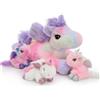 MorisMos Unicorno Peluche Gigante, 50 cm Mamma con 3 Kawaii Baby, Realistici Morbido Unicorno di Peluche Grande Regali per Ragazze, Bambini, Compleanno Natale