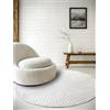 Elle Decoration Panglao Tappeto moderno a pelo corto, per soggiorno, camera da letto, cucina, effetto molto profondo, Skandi Boho geometrico onde, arco, per soggiorno, camera da letto, cucina, bianco,