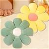 Piashow Cuscino a forma di fiore, in peluche, 2 pezzi, per la cameretta dei bambini, per il divano, per la casa, il divano, 40 cm x 40 cm (giallo e verde)