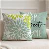 Vorysum Federa 50x50 Verde - Set di 2 Copricuscini con Motivo Dalia, Tessuto Resistente, Per Poltrona, Divano, Sedia