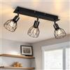 VEKIDOT Faretti da soffitto Orientabili - Faretto LED Soffitto E14 - Lampadario Soffitto Nera - Faretti 3 Luce Plafoniera LED Moderna - Lampadina Non Inclusa