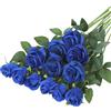VIDSTW 12 Filiali Rose Finte per Decorazioni 52 Cm Bouquet Fiori Finti Fiori Artificiali con Foglie Verdi Rosa Finta Fiori Finti per Decorazioni per Casa Matrimonio Festa Giardino (Blu)