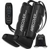Airecover Pressoterapia Linfodrenaggio,Massaggiatore Gambe Wireless per Dolori e Circolazione, Rilassamento Muscolare & Recupero, con 4 Camere, 30-250 mmHg, 4 Modalità, Batteria 3h (M)