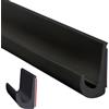 Inscrip Grondaie per camper, grondaia, grondaia, a forma di J, in PVC a forma di J, per auto, camion, camper, barca, auto, furgone, porta (nero, 300 cm)