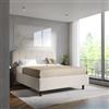 DEGHI Letto matrimoniale 160x190 cm imbottito e rivestito in tessuto ghiaccio con contenitore - Caitlyn