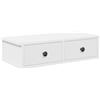 vidaXL Scaffale a Parete con Cassetti Bianco 60x28x15 cm in Truciolato, mensola da Muro con mobiletto, mobiletto portaoggetti Montato a Muro, unità a Muro sospesa