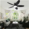 LASANYA Ventilatore da Soffitto con Luce e Telecomando Soggiorno Lampadario Ventilatore da Soffitto a 5 Pale Dimmerabile Per Camera da Letto Reversibile, 6 Velocità, Motore DC-Black||100CM