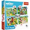Trefl 4 Puzzle in 1 - Disney: La Buona Giornata di Topolino