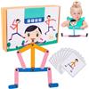 Generico Puzzle robot in legno - giocattolo di apprendimento regolabile, design regolabile | Sports Wooden Man, Wooden Man Puzzle Set, Card interattive incluse, Giochi di giocattoli da viaggio portatili Girls