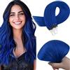 RUNATURE Extension Capelli Veri Microing 25 Ciocche 25g 40cm Blu Extension Microring Capelli Veri Lisci #Blue