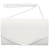 CALLARON Borse Nere Borse Dfrizione Pochette Di Moda Donne Di Matrimonio A Mano Buste In Pelle Tracolla Cena Donne Moda Europeo Bianca Messaggero, bianco, 1 an