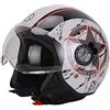 AL Helmets - CASCO DEMI-JET AL HELMETS MOD. 101 GRAFICA TOP GUN BEIGE MISURA S
