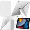A-BEAUTY Custodia Compatibile con iPad 10.2 Pollici (9a/8a/7a Generazione, 2021/2020/2019) / iPad Air 10.5 2019 / iPad Pro 10.5 2017 con Portapenne, Chiaro Antiurto, 6-in-1 Supporto, Bianco