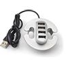 GTV Hub USB 2.0 da scrivania, 4 porte per foro passacavi da 50 mm, colore: argento