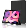 Palkitsee Custodia Cover per iPad (A16) 11 Generazione 11 Pollici 2025/iPad 10 Generazione 2022 iPad 10,9 con portapenne, Cover Tablet Sottile con Retro in Morbido TPU con Auto Svegliati/Sonno, Black