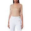 s.Oliver BLACK LABEL T-Shirt Corta Maglietta a Maniche Corte, Marrone, 46 Donna