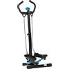 HOMCOM Stepper con Monitor LCD, Manubrio Regolabile ed Elastici, 55x53x118-128cm, Nero e Blu|Aosom