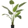 HOMCOM Pianta Artificiale Decorativa 109 cm Banano Artificiale con Vaso e Foglie per Interno Verde | Aosom Italy