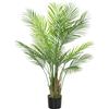 HOMCOM Pianta artificiale interna 120 cm, palmizio albero artificiale con vaso in plastica e flocaggio, verde | Aosom Italy