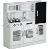 AIYAPLAY Cucina per Bambini di +3 Anni con Accessori per Cucinare Lavagna Macchina del Ghiaccio e Telefono 83,8x26,8x81 cm Bianco | Aosom Italy